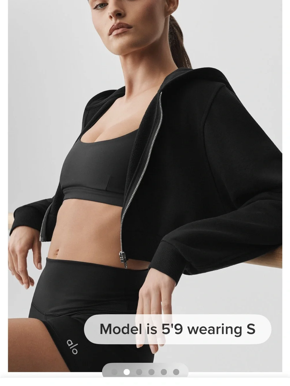 ALO Yoga Sweet Escape Zip Up Hoodie - Black
